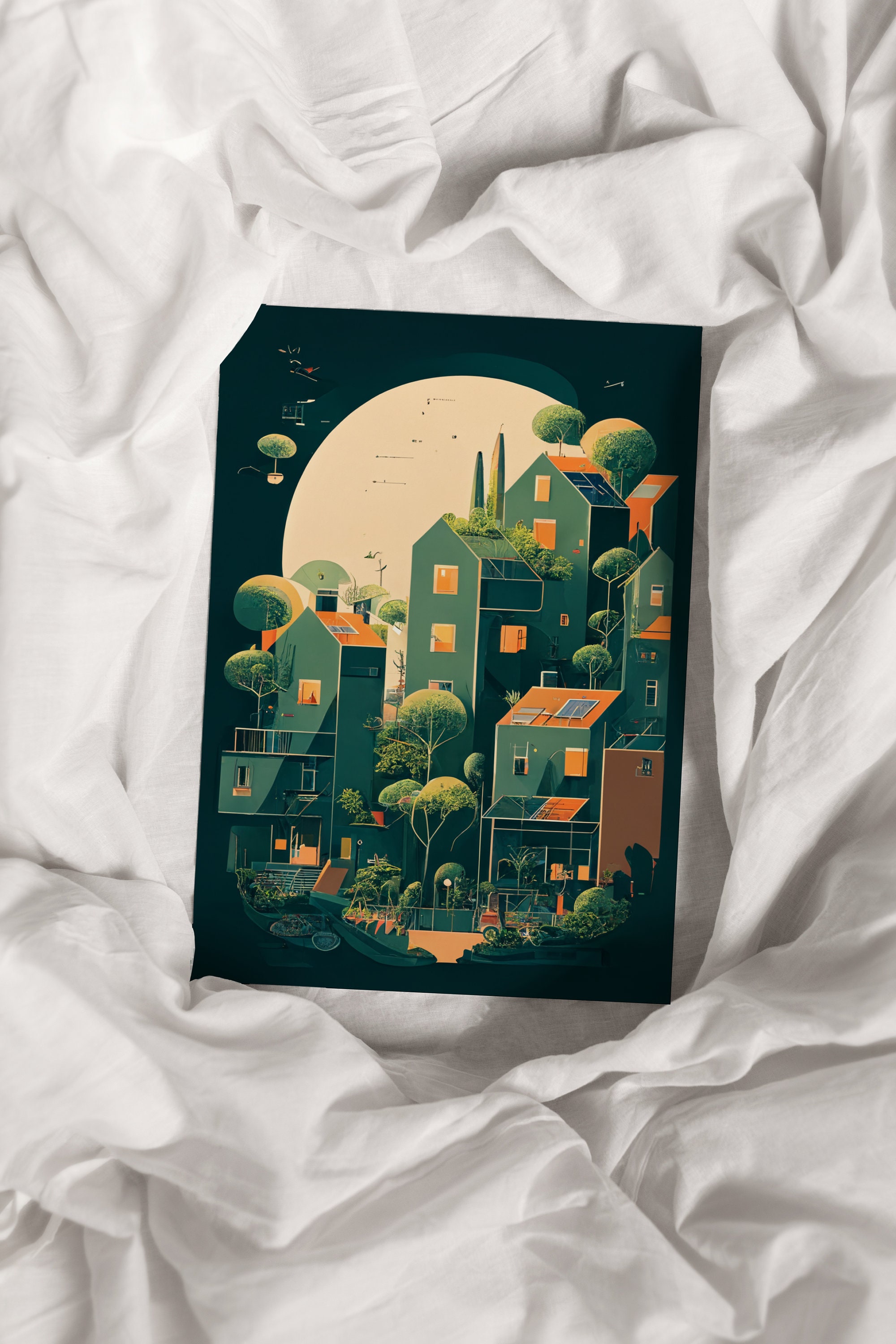 Solarpunk Neighborhood | Solarpunk Art Print | Printable Wall Art ...