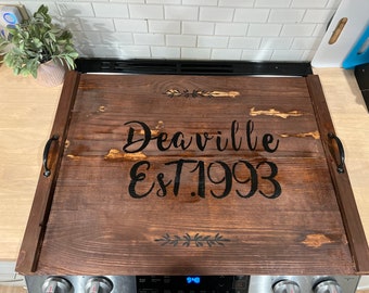 Rustic Stove Tray / Stove Top Cover / Bathtub Tray