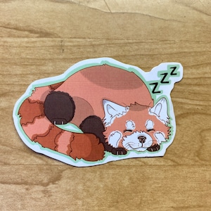 Red panda sticker, red panda, cute animal stickers, vinyl animal decals for laptops, water bottles & journals