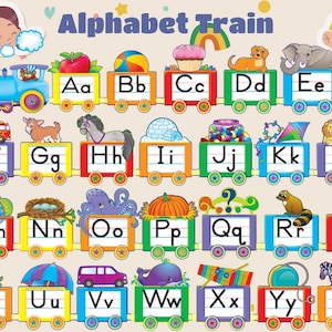 DESIGNED BY DOCTOR - Toddler Learning - Alphabet Train, Busy Binder. Beginning Sounds, Preschool Curriculum, Learning To Read