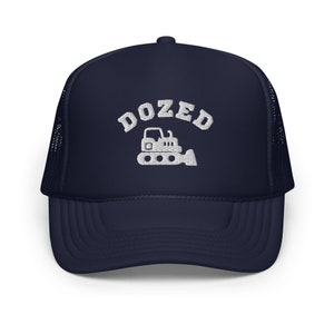 Construction Hat | Equipment Operator Hat | Embroidered Graphic | Foam Front | Blue collar Style | Trucker Hat