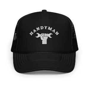 Cappello da tuttofare / Cappello da operaio / Regalo per papà / Grafica ricamata / Parte anteriore in schiuma / Cappello da camionista