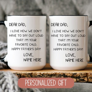 Funny 'Favorite Child' Mug, Personalized Father's Day Gift