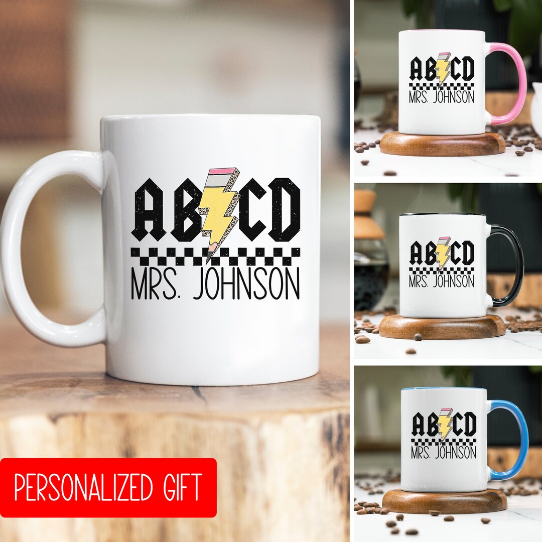 ABCD Teacher Mug, Teacher Appreciation Gift, Personalized Teacher ...