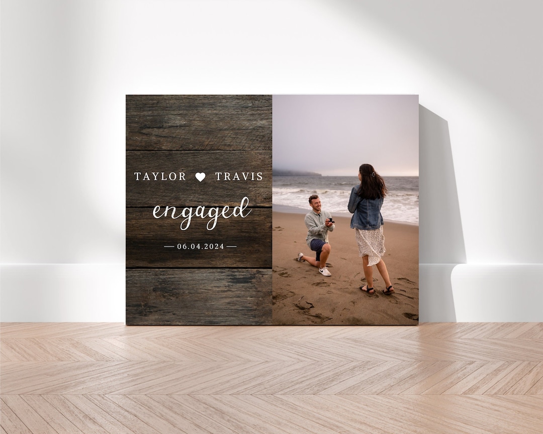 Personalized Engagment Gift, Wedding Gift for Couples, Custom Canvas