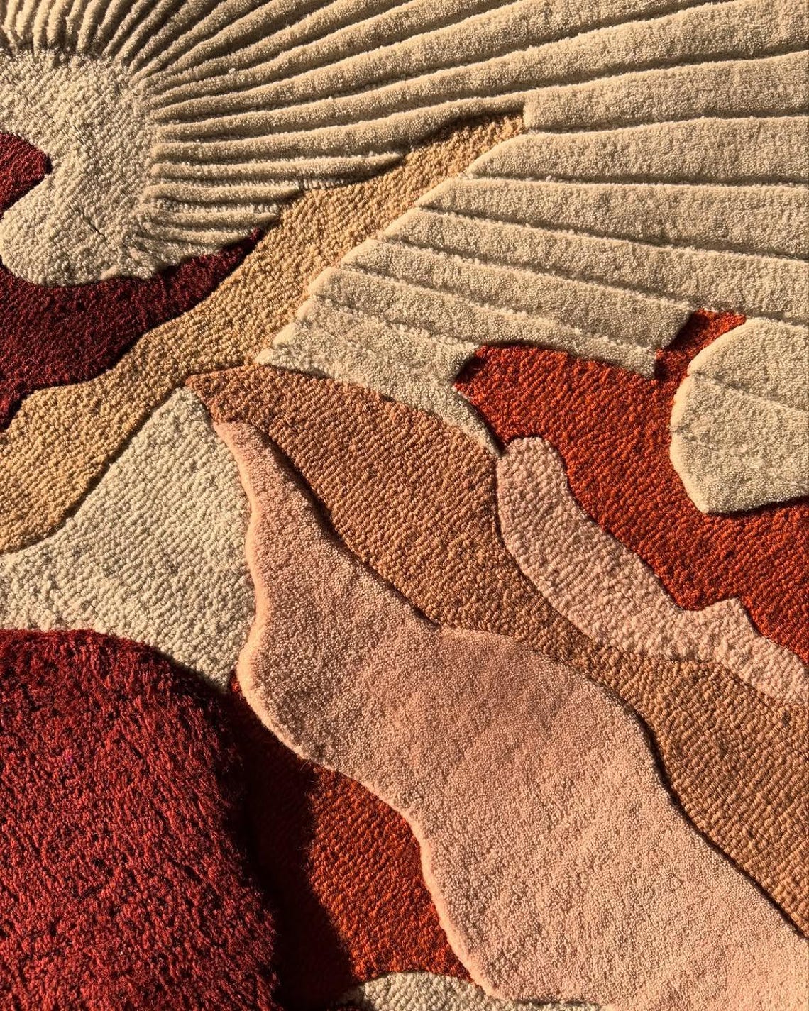 Hand-tufted Wool Round Rug: 3D Rising Sun Design - Etsy