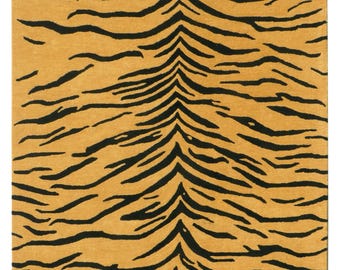 Hand-Tufted Wool Rug: Modern Tiger Stripes Carpet