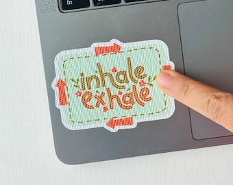 Textured Sensory Sticker Inhale Exhale, Box Breathing | Waterproof | Fidget Sticker Calm Strips Anxiety | Inspiring Inserts