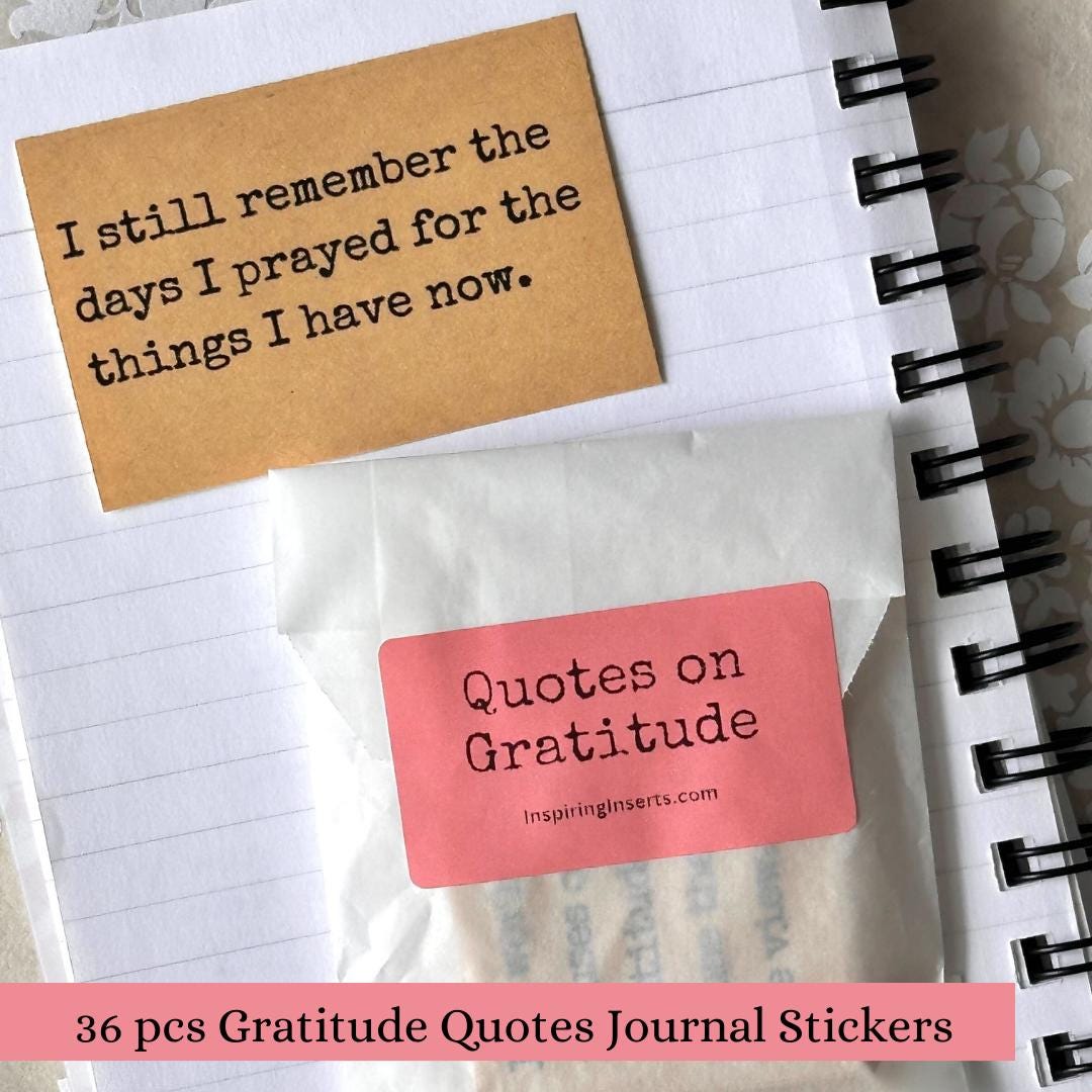 Gratitude Quotes Journal Stickers 36 Pcs Inspirational Quotes Stickers Junk Journal Supplies ...