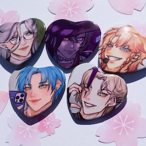 HoloTEMPUS Heart Pin Buttons