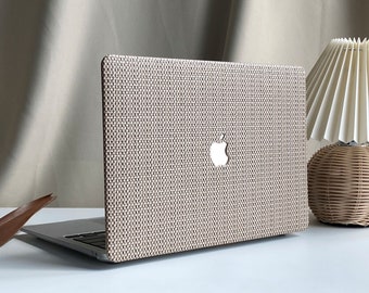 Funda MacBook de cuero tejido Retro Chocolate para nuevo MacBook Pro 13 16 15 Pro 14 A2442 Air 13 12 pulgadas 2022 M2 Air 13 A2681 M2 Pro 13