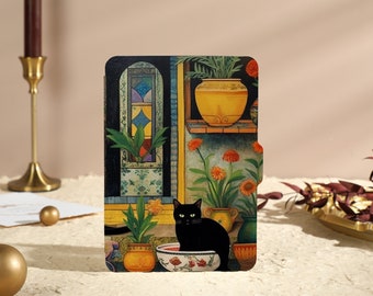 Black Cat & Nature Kindle Case, Personalization Kindle Case,  All new kindle 6" 2022 Case, Kindle Paperwhite Case10 Gen, 11th Gen Case