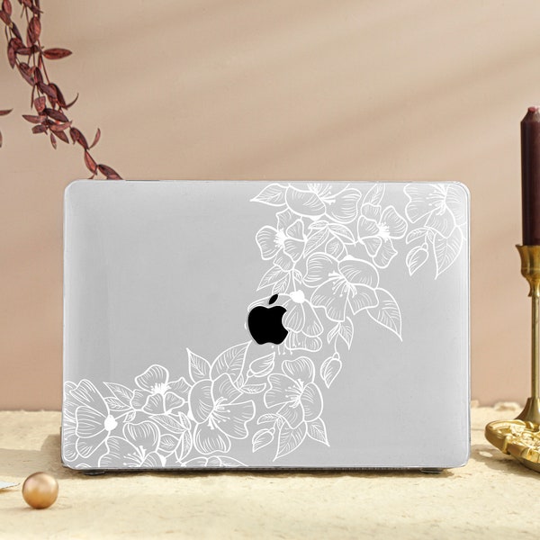 Bunch of Flowers Clear MacBook Case for New MacBook Pro 13 16 15 Pro 14 A2442 Air 13 12 inch 2022 M2 Air 13 A2681 M2 Pro 13, A3114/A3113