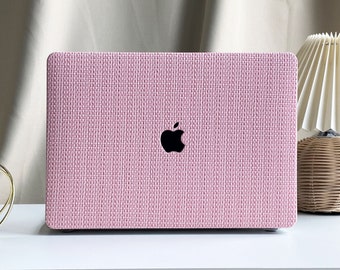 Strawberry Milk Woven Leather MacBook Case for New MacBook Pro 13 16 15 Pro 14 A2442 Air 13 12 inch 2022 M2 Air 13 A2681 M2 Pro 13