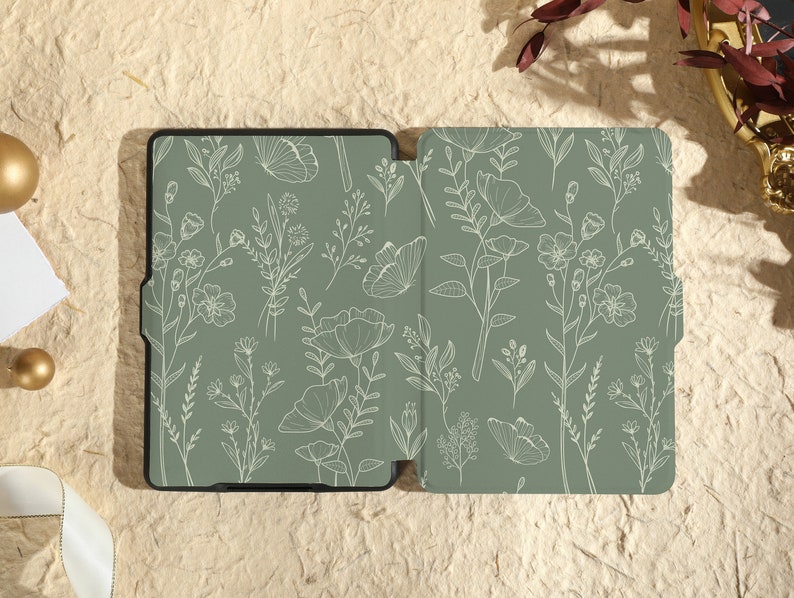 Botanical Theory Kindle Case, Personalization Kindle Case, All new kindle 6 2022 Case, Kindle Paperwhite Case10 Gen, 11th Gen Case image 4