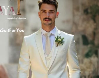 Men's Custom-Tailored White 3 Piece Suit | Wedding & Formal Wear