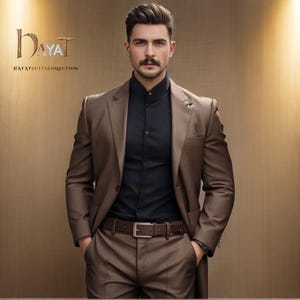 Premium Brown 2-teilige Anzüge, Groomsmen-Anzüge, Herren, Abschlussball-Anzüge, Herren-Luxusanzüge, offizielle Anzüge