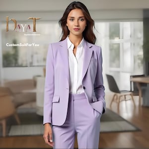 Custom-Tailored Purple Suit: Women&#39;s Formal Wedding Wear Suits