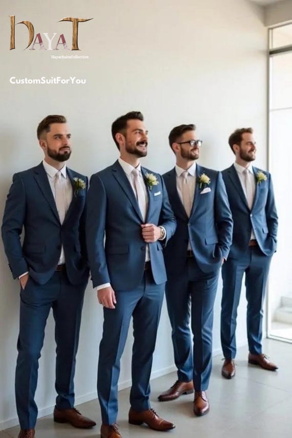 dress to match navy blue suit Men's Suit: Modern 2-piece Wedding Groomsman Attire, Men's Party Wear Suits navy suit wedding party