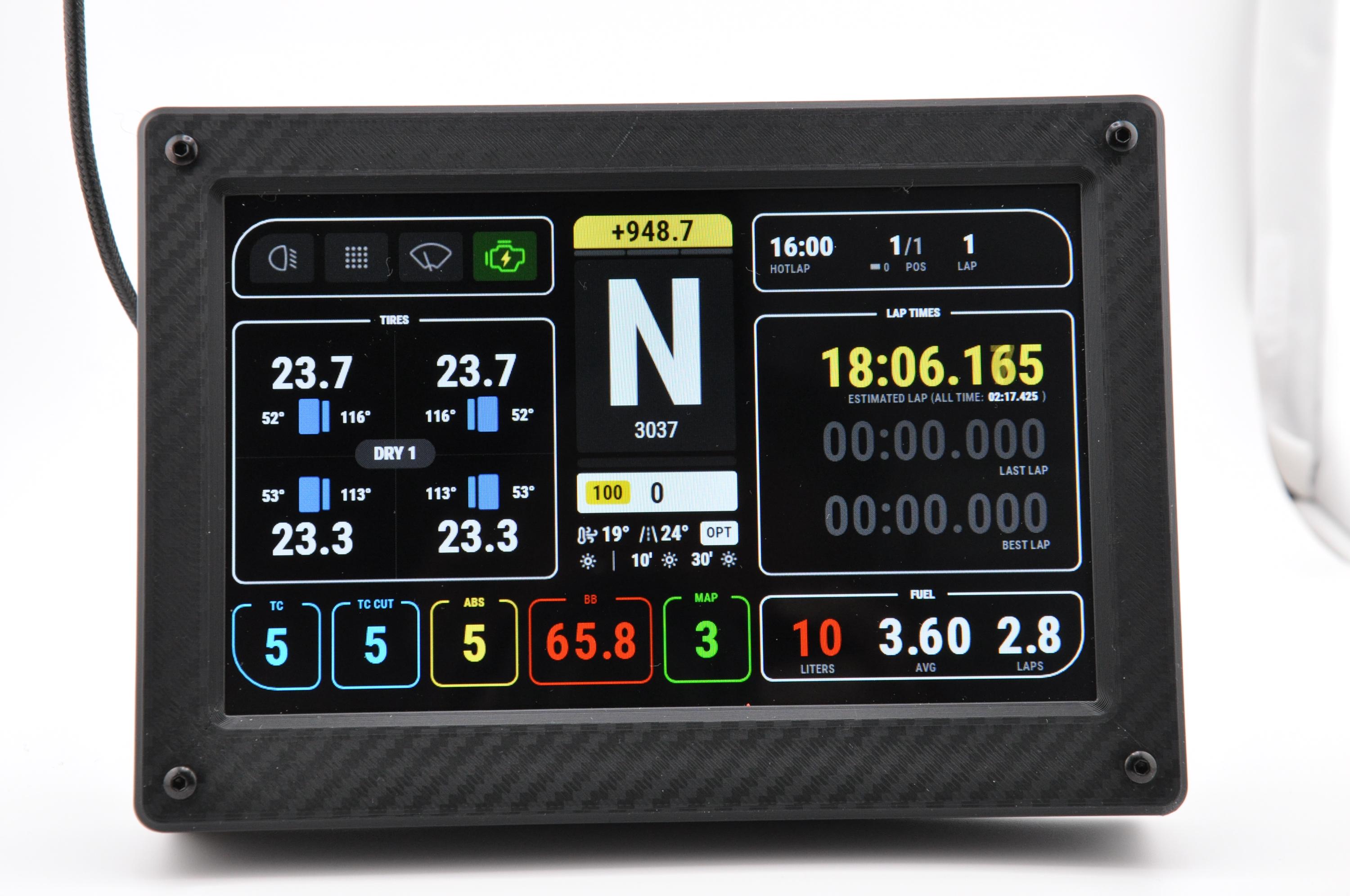 6.8 Touchscreen Vocor Carbon Fiber Look by Wolf Simracing Drive by
