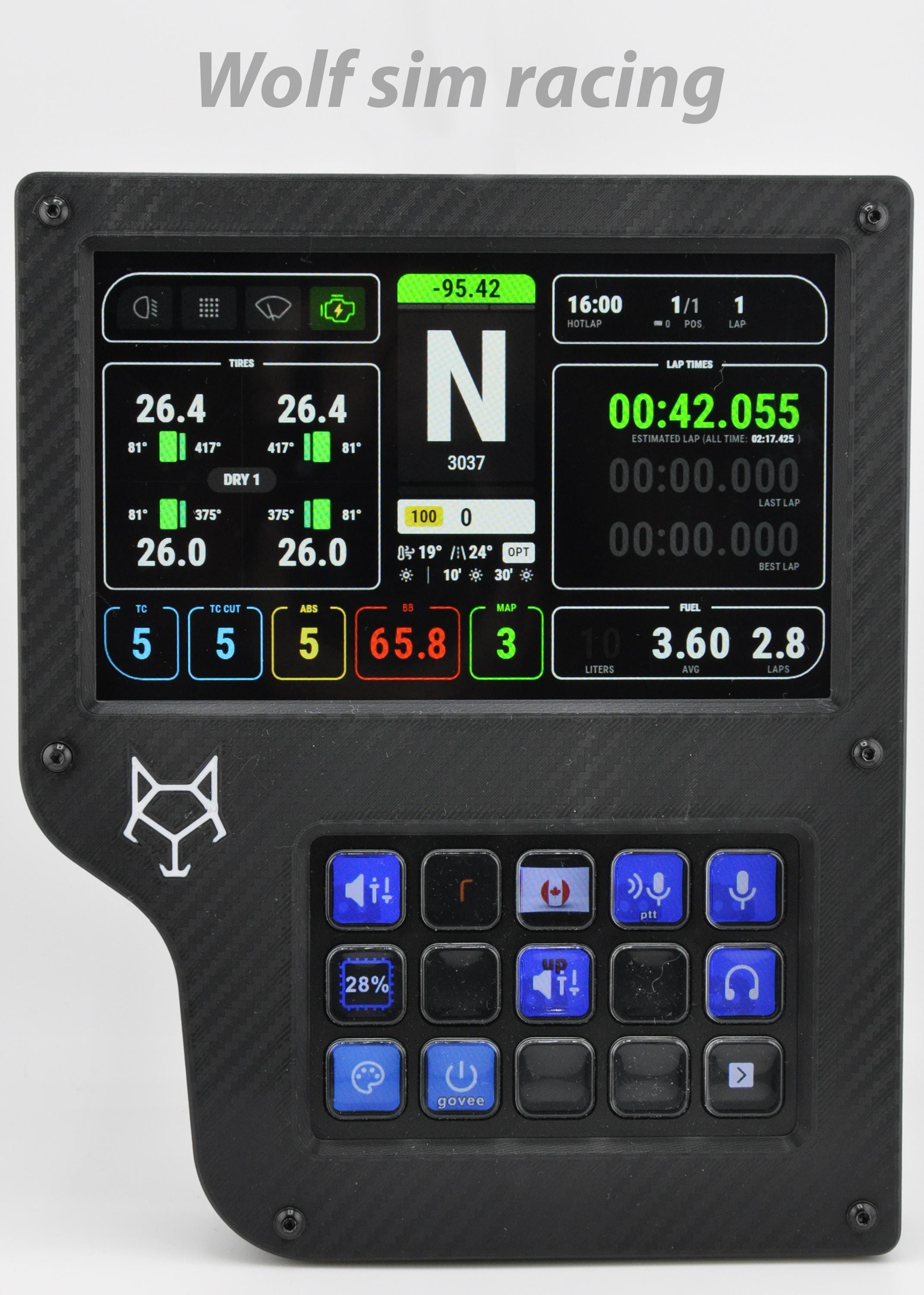 Sim racing dashboard   with  Touch Screen 6.8" voCore and Stream Deck Support (stream deck not includ)