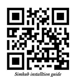 May include: Black and white QR code with the text "Simhub installation guide" below.