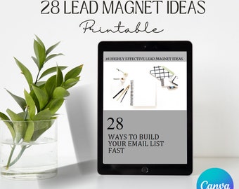 28 Lead Magnet Ideas | Business | Grow your email list | PDF Digital Download
