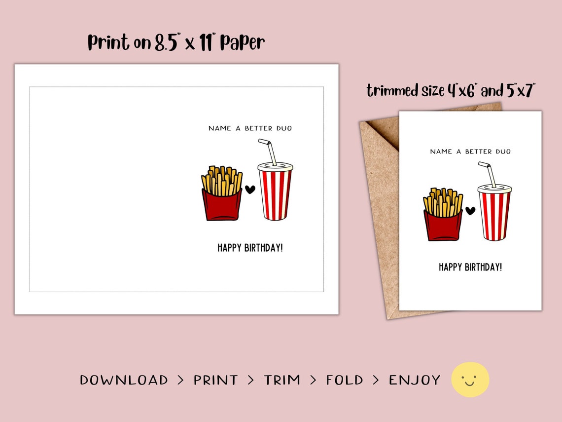 Printable Birthday Card Instant Download Digital Download Birthday ...