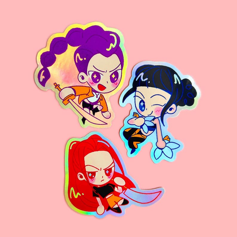 Kpop Demon Hunters Mira, Zoey & Rumi Holo Stickers - Etsy Australia