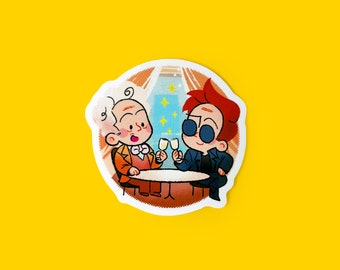 Aziraphale & Crowley 2&quot; Stickers | Good Omens