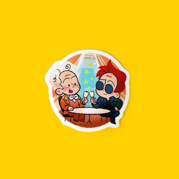 Aziraphale & Crowley 2" Stickers | Good Omens
