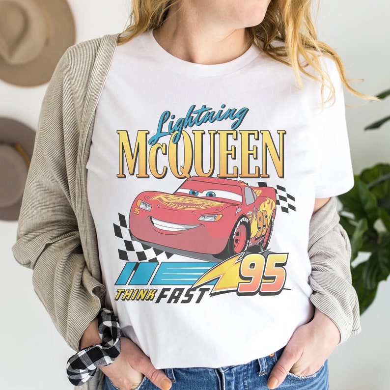 Retro Lightning Mcqueen Shirt Vintage Mcqueen Shirt Disney Etsy