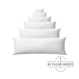 Hand Made in America, Home Pillow Insert, Cushion, Sham Stuffer, Hypoallergenic, Lumbar Support, Back Rest, Decorative, Outdoor, Couch, Bed