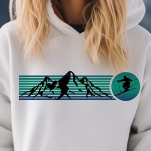 Ski Hoodie, Retro Backcountry Ski Sweatshirt, Vintage Style Ski Hoodie