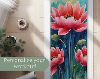 Personalized Mountain Yoga Mat Custom Name Yoga Mat Graphic Design Workout Mat Yoga Accessories Personalized Pilates Workout Accessories