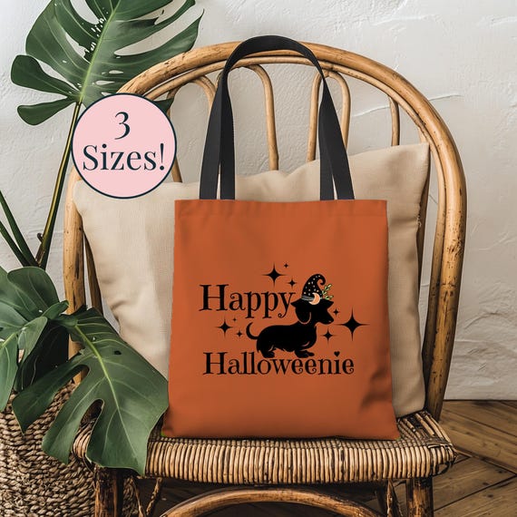 Bolsa de mano Happy Halloweenie, bolsa reutilizable de Halloween