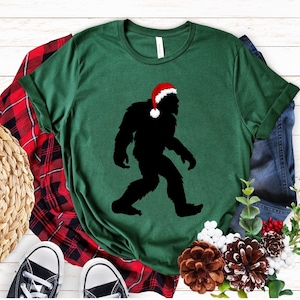 Sasquatch Christmas T-shirt, Sasquatch Shirt, Bigfoot Santa Shirt, Bigfoot Holiday Tee, Funny Christmas Shirts, Unisex Bigfoot t-shirt