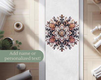 Mandala Yoga Mat Microfiber Hot Yoga Mat Personalized Boho Pilates Workout Mat Custom Name Meditation Gift Yoga Retreat Accessory