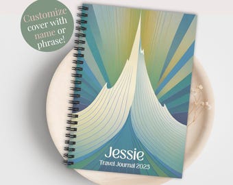 Personalized Mountain Spiral Notebook Geometric Mountain Travel Journal Inspirational Outdoor Gift Custom Journal for Him Hiking Notebook