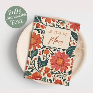 Diario con mensaje personalizado, cartas para diario, cuaderno para madre e hija, diario personalizado, regalo de graduación floral, papelería para amantes de las flores