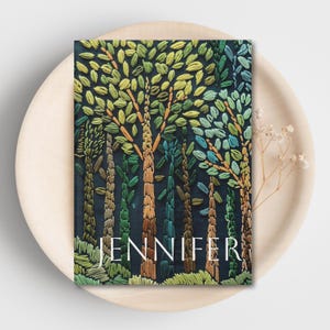 Personalized Forest Journal Woodland Botanical Custom Name Notebook Nature lover Gift Personalized Stationary Gift Nature Inspired Diary
