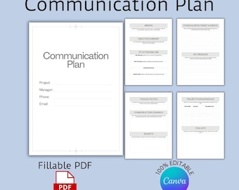 Editable Company Communication Plan Template: Canva Project Strategy (PDF)
