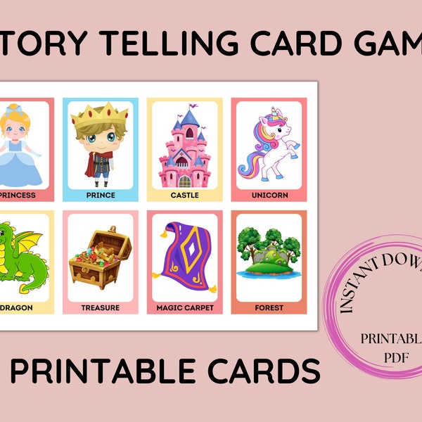 Story Telling Card Game | Story Telling Flashcards | Homeschool Printable | Educational Family Game | Story Magic Card Game | Story Building