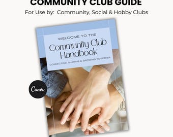 Canva Editable Community Club Handbook Template | Members Directory | Digital Download