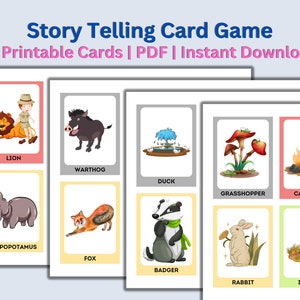 Gioco di carte per raccontare storie / Flashcard per raccontare storie / Stampabile per la scuola in casa / Gioco educativo per famiglie / Gioco di carte Magiche per storie / Costruzione di storie