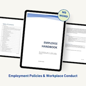 Mitarbeiter Handbuch Vorlage | Handbuch der Personalrichtlinien | MS Word Vorlage