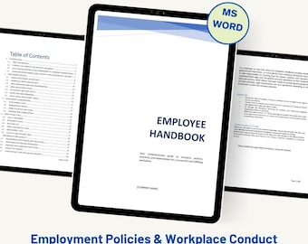 Employee Handbook Template | Human Resources Policies Manual | MS Word Template