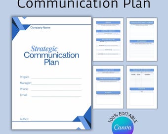 Strategic Communication Plan Template: Editable Canva Design (PDF)