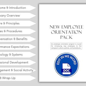 Employee Orientation Pack: Editable HR Manual & Handbook (MS Word)
