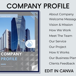 Canva Editable Company Profile Brochure Template (Digital Download)
